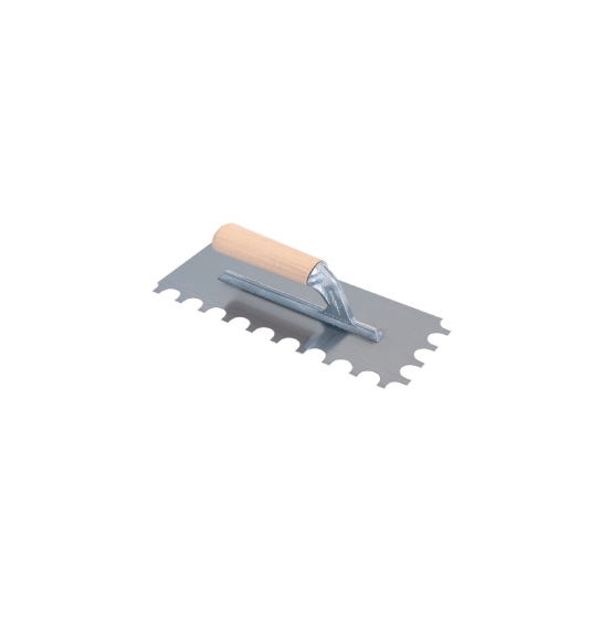 Dantyta glaistyklė, apvaliais dantimis su medine rankena, 9 mm, 28x12cm
