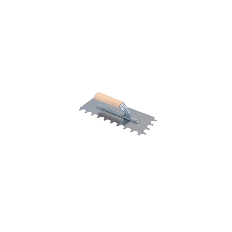 Dantyta glaistyklė, apvaliais dantimis su medine rankena, 9 mm, 28x12cm