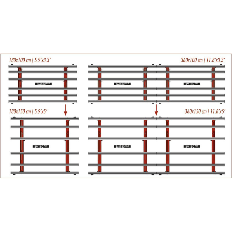 Stalas darbinis BM180 PLUS, 180x100-150 cm