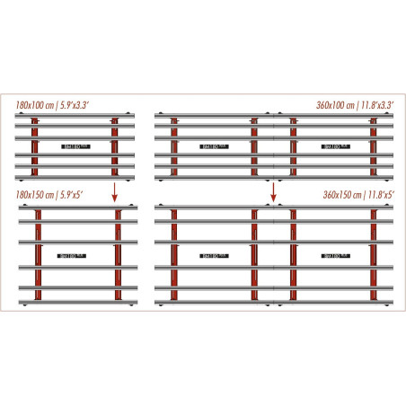 Stalas darbinis BM180 PLUS, 180x100-150 cm