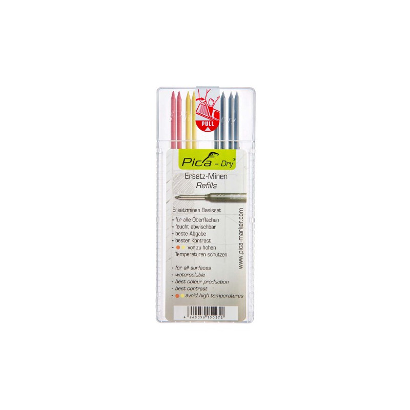 Pica Dry refills MULTI-USE, 3-ju spalvų (keičiamos šerdelės) 8 vnt.