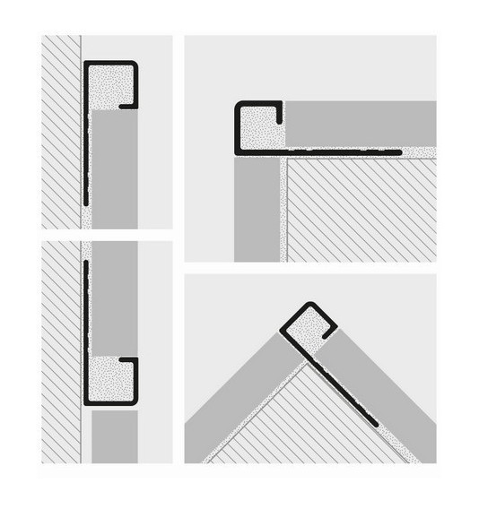 Profilis, aliuminis anoduotas, baltas, uzbaigimas, h 12,5 mm 2 vnt