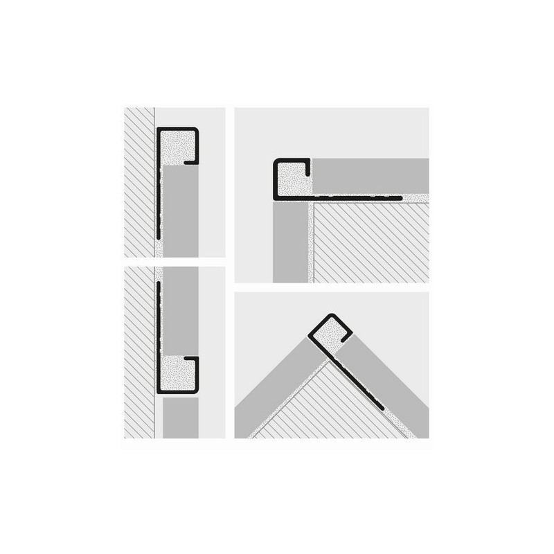 Profilis, aliuminis anoduotas, baltas, uzbaigimas, h 12,5 mm 2 vnt