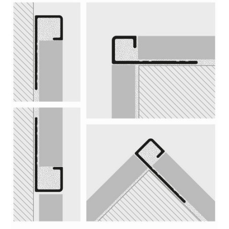 Profilis, aliuminis anoduotas, baltas, uzbaigimas, h 12,5 mm 2 vnt