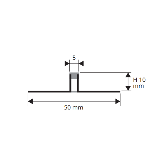 Profilis deformacinis, PVC, pilkas, h 10 mm, L 2,5 m
