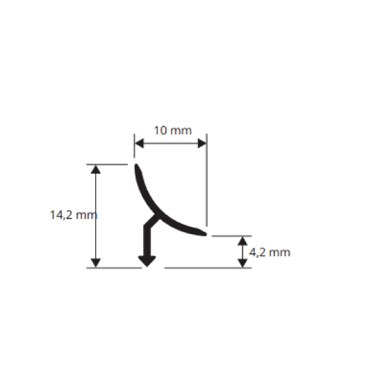 Profilis, aliuminis anoduotas, pilkas, h 4,5 mm, L 2,7 m