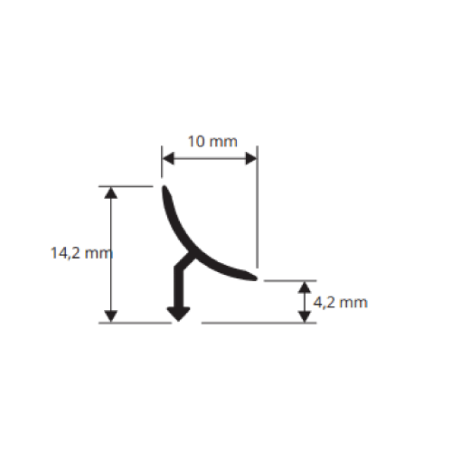 Profilis, aliuminis anoduotas, pilkas, h 4,5 mm, L 2,7 m