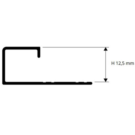 Profilis, aliuminis anoduotas, pilkas, h 12.5 mm, L 2,7 m