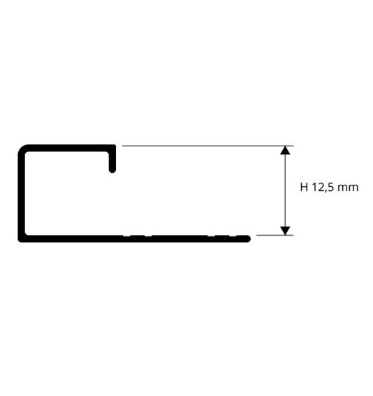 Profilis, aliuminis anoduotas, poliruotas auksinis, h 12,5 mm, L 2,7 m