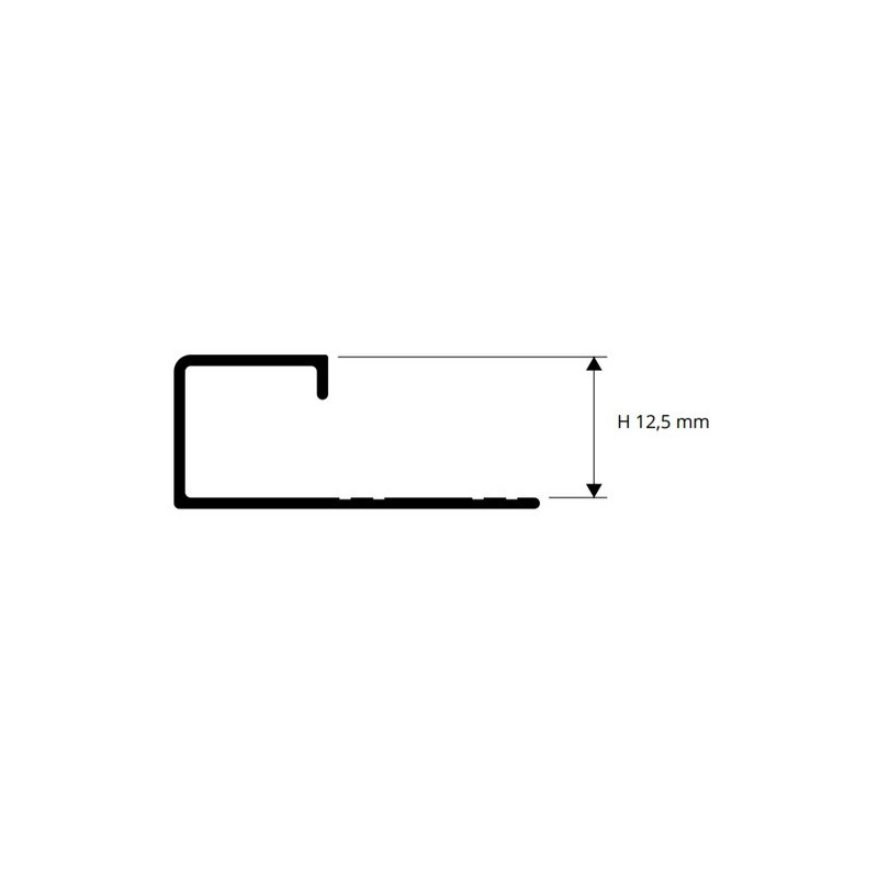 Profilis, aliuminis anoduotas, juodas h 12,5 mm, L 2,7m, 1 vnt