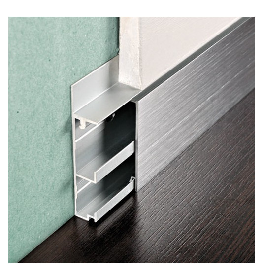 Grindjuostė, anoduoto aliuminio, h 55 mm, L 2,0 m