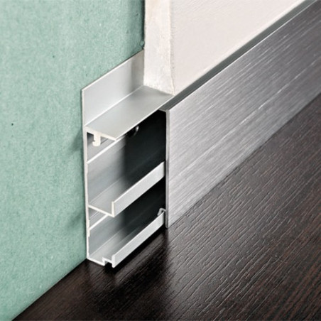 Grindjuostė, anoduoto aliuminio, h 55 mm, L 2,0 m