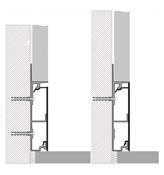 Grindjuostė, anoduoto aliuminio, h 55 mm, L 2,0 m