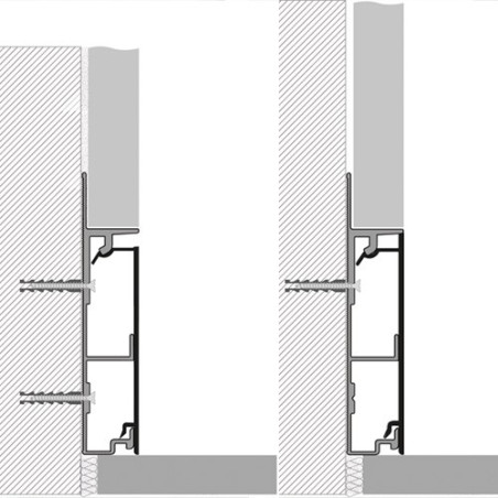 Grindjuostė, anoduoto aliuminio, h 55 mm, L 2,0 m