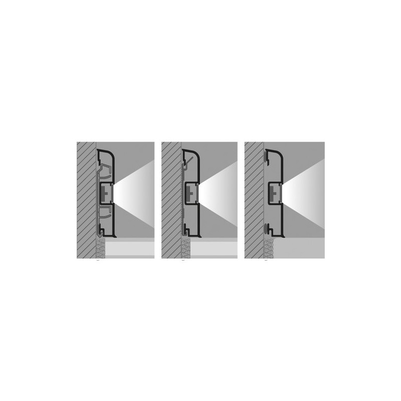 Grindjuostė, anoduoto aliuminio su LED, L 2,0m