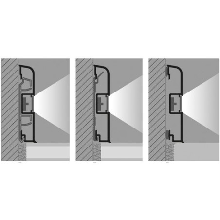 Grindjuostė, anoduoto aliuminio su LED, L 2,0m