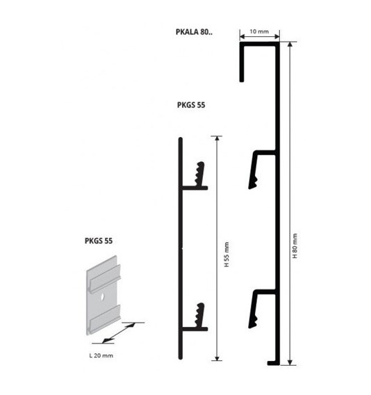 Grindjuostė, anoduoto aliuminio, L 2,0 m