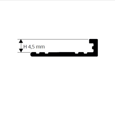 Profilis, aliuminis anoduotas, pilkas, h 4,5 mm, L 2,7 m