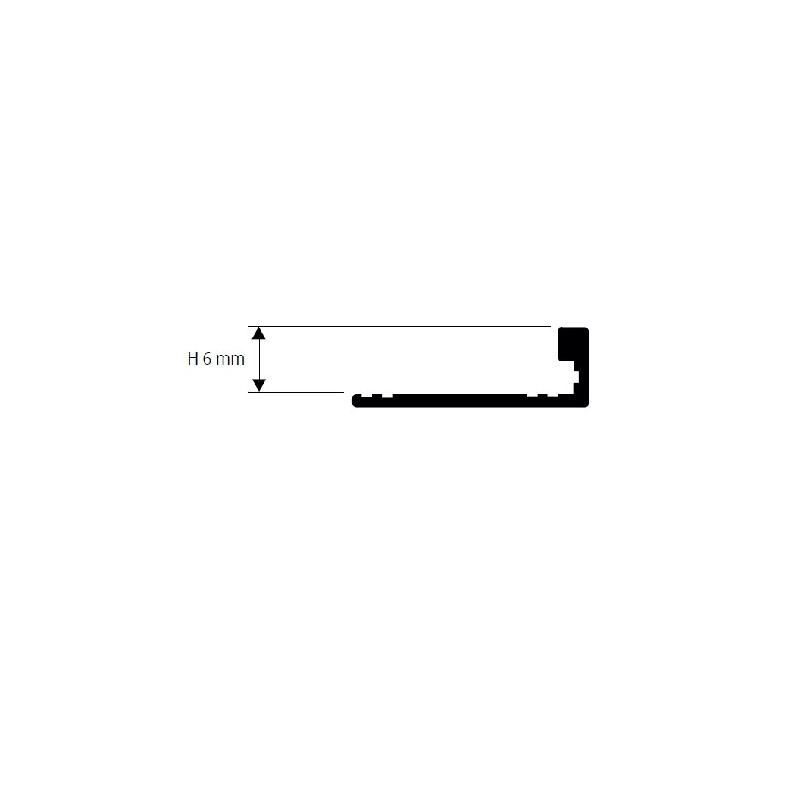 Profilis, aliuminis anoduotas, pilkas, h 06 mm, L 2,7 m