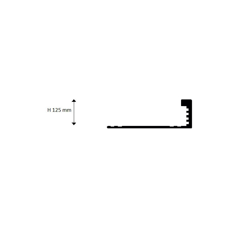 Profilis, aliuminis anoduotas, pilkas, h 12,5 mm, L 2,7 m