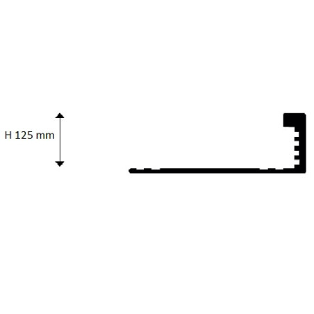 Profilis, aliuminis anoduotas, pilkas, h 12,5 mm, L 2,7 m