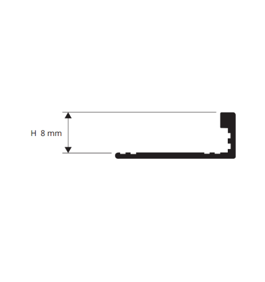 Profilis, aliuminis anoduotas, chromuotas, h 4.5 mm, L 2,7 m