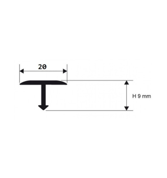 Profiil, poleeritud messingist, h 20 mm, L 2,7 m