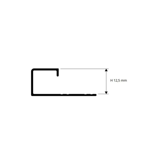 Profiil, alumiinium anodeeritud, hõõrutud tumehall, h 12,5 mm, L 2,7 m