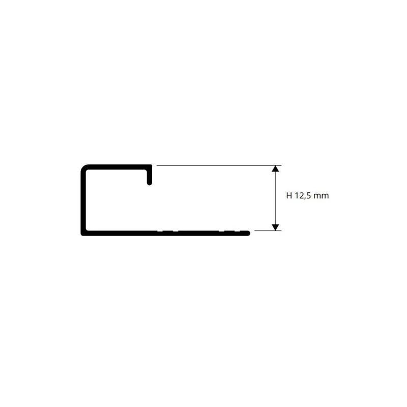 Profiil, alumiinium anodeeritud, hõõrutud tumehall, h 12,5 mm, L 2,7 m