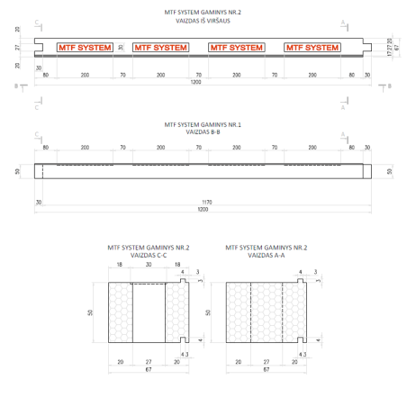 Aknalement - MTF W B 67x50 mm, pikkus 1200 mm, 1 tk. | jackoni-hudrosusteemid | NMF Home