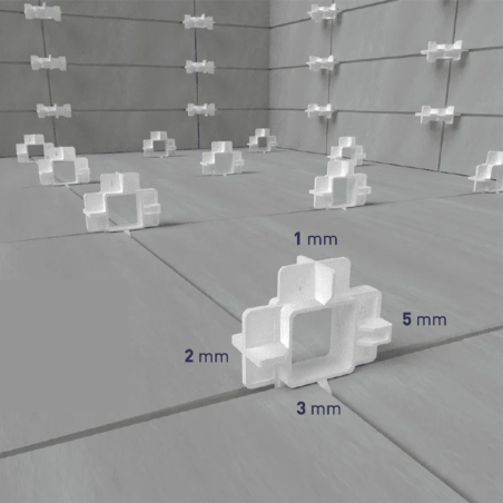 Ristid plaatide vahekauguste jaoks, korduvkasutatavad, 1,2,3,5 mm (40 tk) | ristid | NMF Home