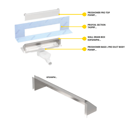 PROSHOWER WALL DRAIN seinale paigaldatav trepikoda, roostevaba teras, 80 cm., 1 tk. | duso-padai-trapai | NMF Home