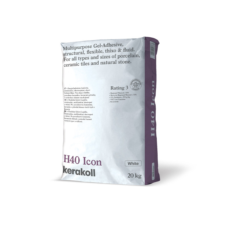 Kerakoll H40 Icon (valge), 20 kg, mineraalne elastne liim C2TE