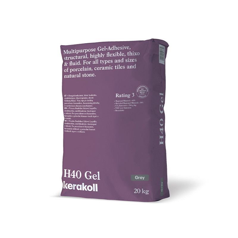 Kerakoll H40 Gel (hall), 20 kg, äärmiselt elastne liim C2TE S1