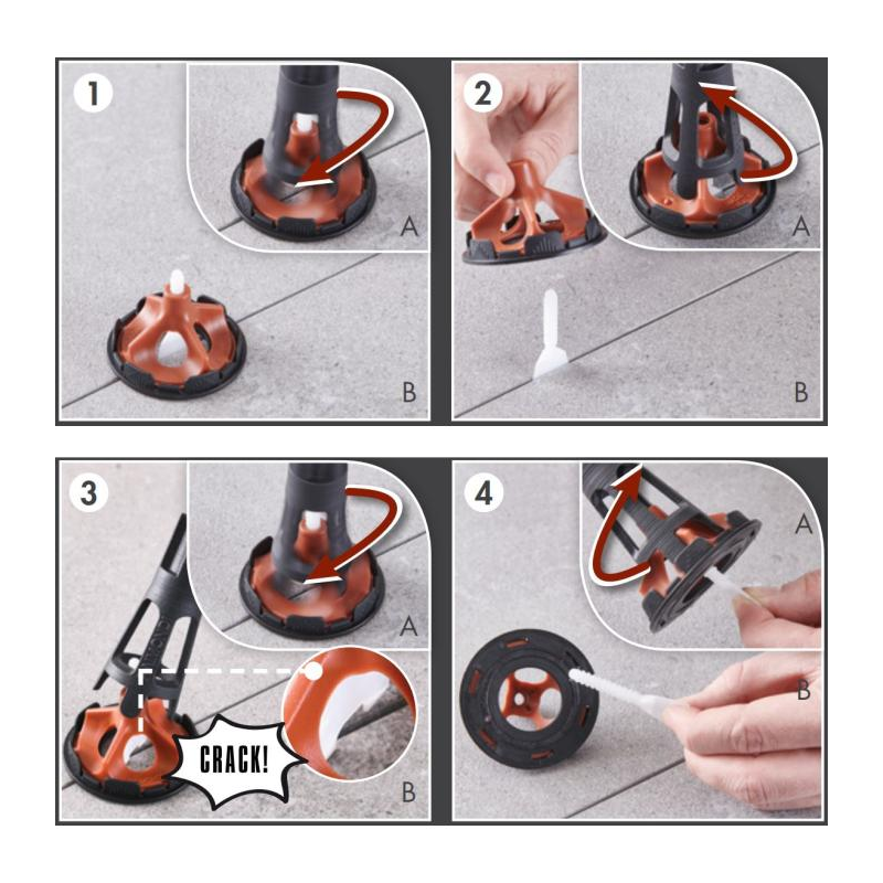 Triikimissüsteemi komplekt, 1,5 mm VITE klambrid (1000 tk) ja VITE top (300 tk), 3-15mm