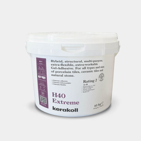 H40 Extreme A+B, 10 kg kahekomponentne orgaaniline mineraalne liim (R2T) | pulbriline-vaiguliim | NMF Home
