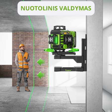 Huepar W04CG 4D laserviisor koos pöörleva aluse ja patareiga | lukustus-mooteriistad | NMF Home