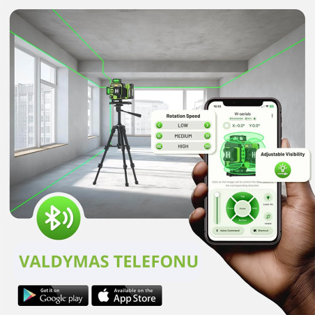 Huepar W04CG 4D laserviisor koos pöörleva aluse ja patareiga | lukustus-mooteriistad | NMF Home