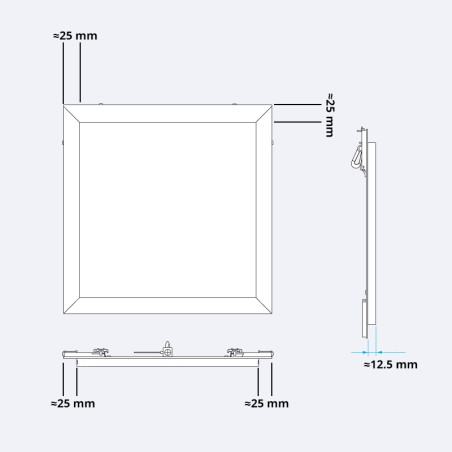 Alumiiniumist revisioon uks (värvitav), 1000x600x12,5 mm | parandusuksed-seintele | NMF Home