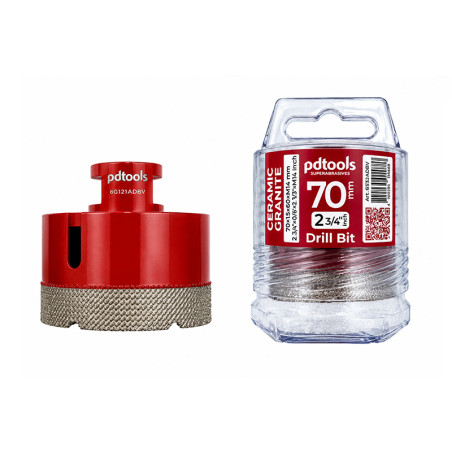 Kuivpuurimise otsik CERAMIC GRANITE, Ø70 mm, M14 | kuiva-puurimise-teemantotsad | NMF Home